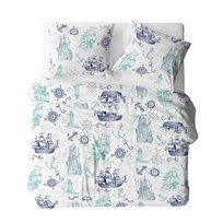 Pościel z kory 180x200 biała wielokolorowa marynarska Bielawa KARO