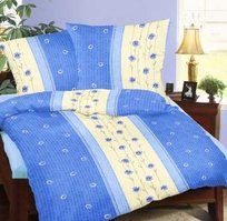 Pościel z kory 200x220 125/4 Margaretka stojąca niebieska na guziki 100% bawełna gruba