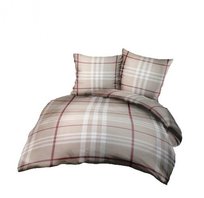 Pościel z kory 200x220 beżowa kremowa kratka Kora