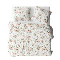 Pościel z kory 200x220 biała pomarańczowa zielona Bielawa KARO