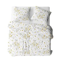 Pościel z kory 200x220 biała wielokolorowa liście Bielawa KARO