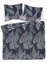 Pościel z mikrofibry 220x200 Liście paproci granatowa 5036 A 65 Light