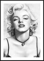 Poster Story, Nowoczesny Plakat, Dekoracja Ścienna, Nowoczesny Obraz, Plakat Skandynawski - Portret Rysunkowy Marilyn Monroe No2, wymiary 30 x 42 cm