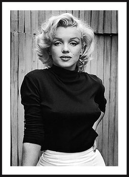 Poster Story, Plakat, Marilyn Monroe na Tle Drewnianej Ściany,  wymiary 70 x 100 cm - Poster Story
