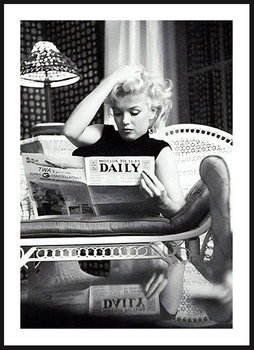 Poster Story, Plakat, Marilyn Monroe z Gazetą, wymiary 42 x 60 cm - Poster Story