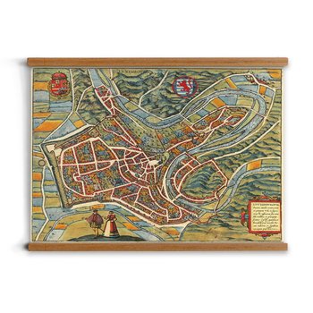 poster w ramce A2 Luksemburga mapa dębowe drewno, ArtprintCave - ArtPrintCave