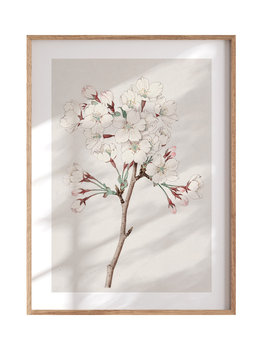 POSTERILLA.PL Plakat Orientalny kwiat rozmiar 50x70cm w ramie drewnianej Oak - POSTERILLA.PL