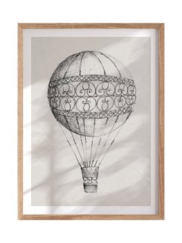 POSTERILLA.PL Plakat Ulotny balon rozmiar 30x40cm w ramie drewnianej Oak - POSTERILLA.PL