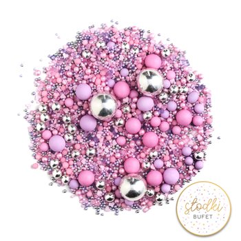 Posypka cukrowa mix konfetti Shimmer Pink 90 g