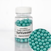 Posypka cukrowa PEREŁKI PERŁOWE TURKUSOWE 7 mm Sweet Decor, 40 g