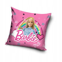 Poszewka 40x40 dekoracyjna MIĘKKI VELVET dla dziewczynki Lalka Barbie Carbotex