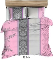 Poszewka 40x40 różowa szara rozety bawełna Max