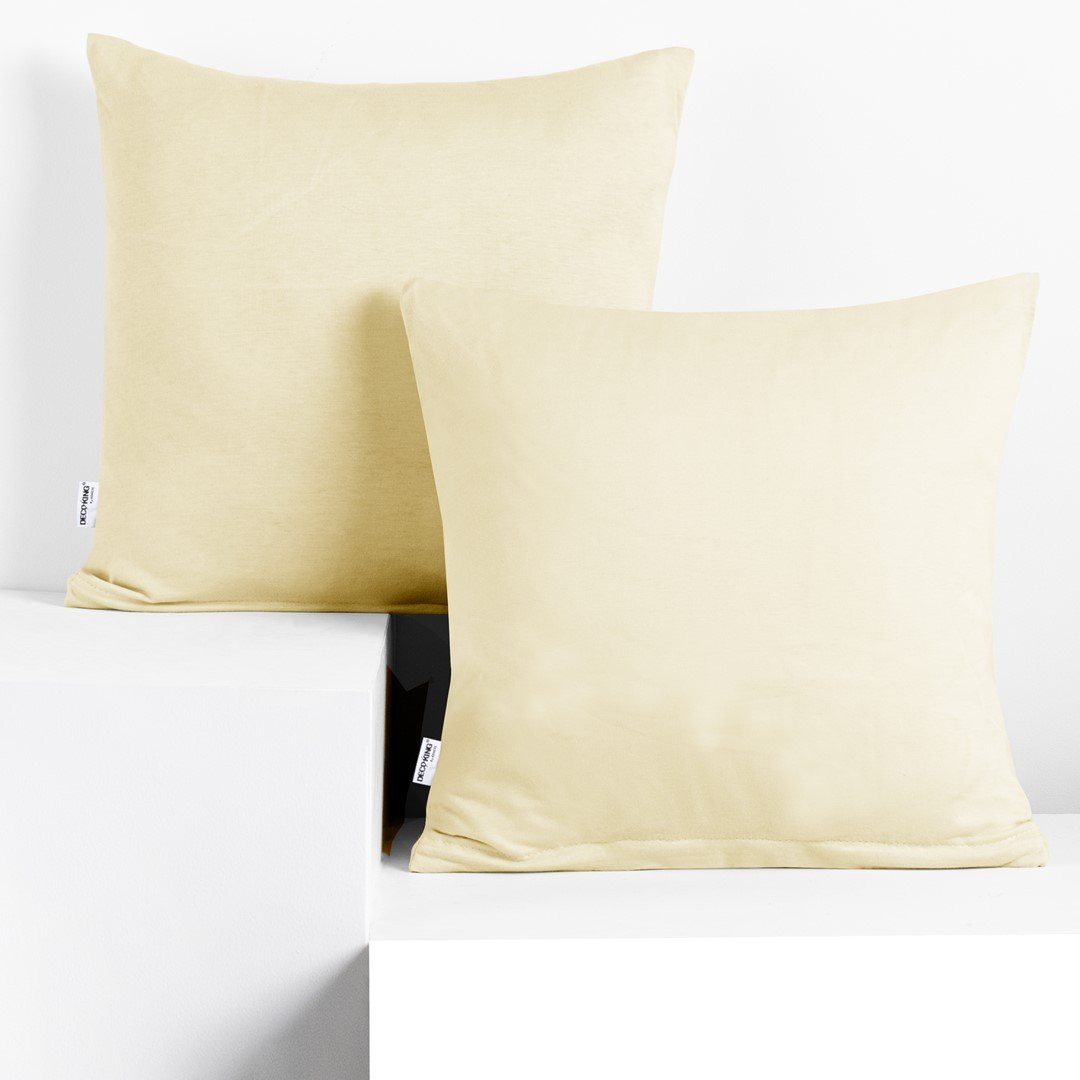2 kussenslopen 40 x 120 cm jersey katoen met rits crème amber | bol