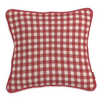 Poszewka Gabi na poduszkę kratka Quadro, czerwono-biała, 45x45 cm - Dekoria