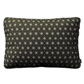 Poszewka Gabi na poduszkę prostokątna, czarno-beżowy ze złotą nitką, 60x40 cm, Black & White - Dekoria