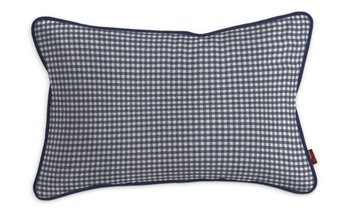 Poszewka Gabi na poduszkę prostokątna krateczka Quadro, granatowo-biała, 60x40 cm - Dekoria