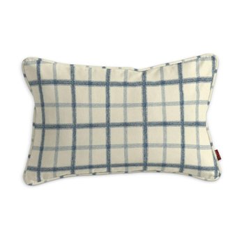 Poszewka Gabi na poduszkę prostokątna kratka Avinon, ecru-niebieska, 60x40 cm - Dekoria