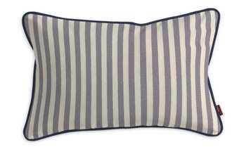 Poszewka Gabi na poduszkę prostokątna pasy Quadro, granatowo-biała, 60x40 cm - Dekoria