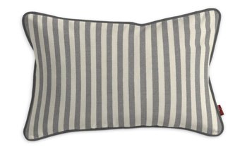 Poszewka Gabi na poduszkę prostokątna pasy Quadro, szaro-biała, 60x40 cm - Dekoria