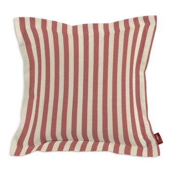 Poszewka Mona na poduszkę pasy Quadro, czerwono-biała, 45x45 cm - Dekoria