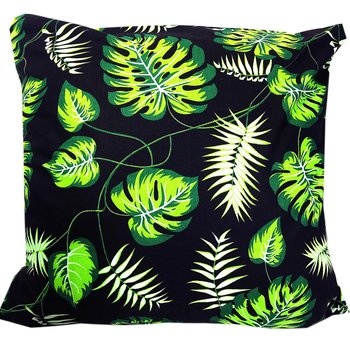 Poszewka na poduszkę bawełniana EL-TEX 70x80 cm, Liście Monstera czarne - EL-TEX