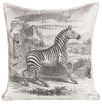 Poszewka velvetowa, 45X45, Szaro-Biała Zebra Dwustronna, Jxo-01 - Eurofirany