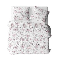 Poszewka z kory 50x60 biała pudrowa różowa kwiaty Bielawa KARO