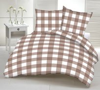 Poszewka z kory 70x80 171b beżowa biała kratka zapinana na guziki