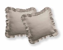 Poszewki bawełniane 40x40 komplet 2 szt. taupe jednobarwne z falbanką – Pure 23