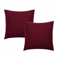 Poszewki Na Poduszki Dekoracyjne 40x40cm Imitacja Lnu 2szt Winny