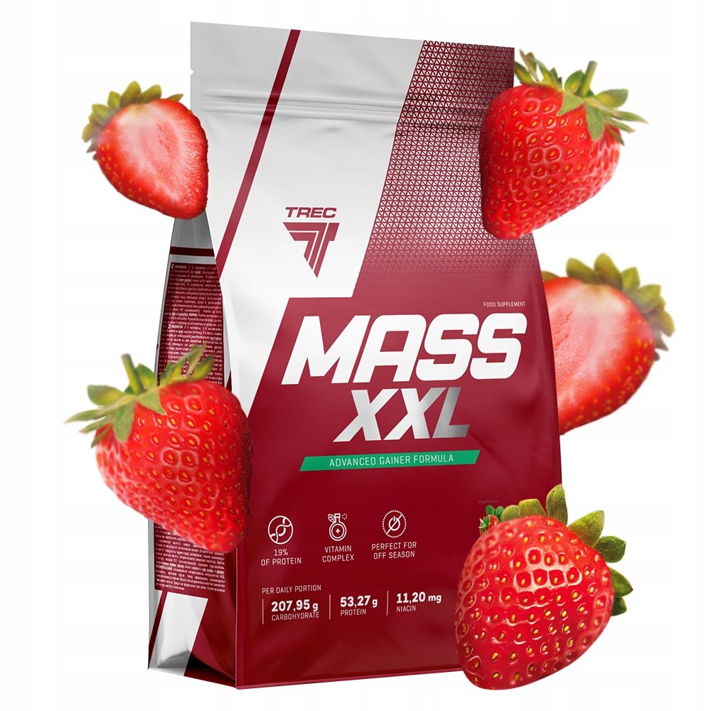 Potężny Gainer Trec Mass Xxl 1000G Mega Mutant Mass Węglowodany Białko 1Kg