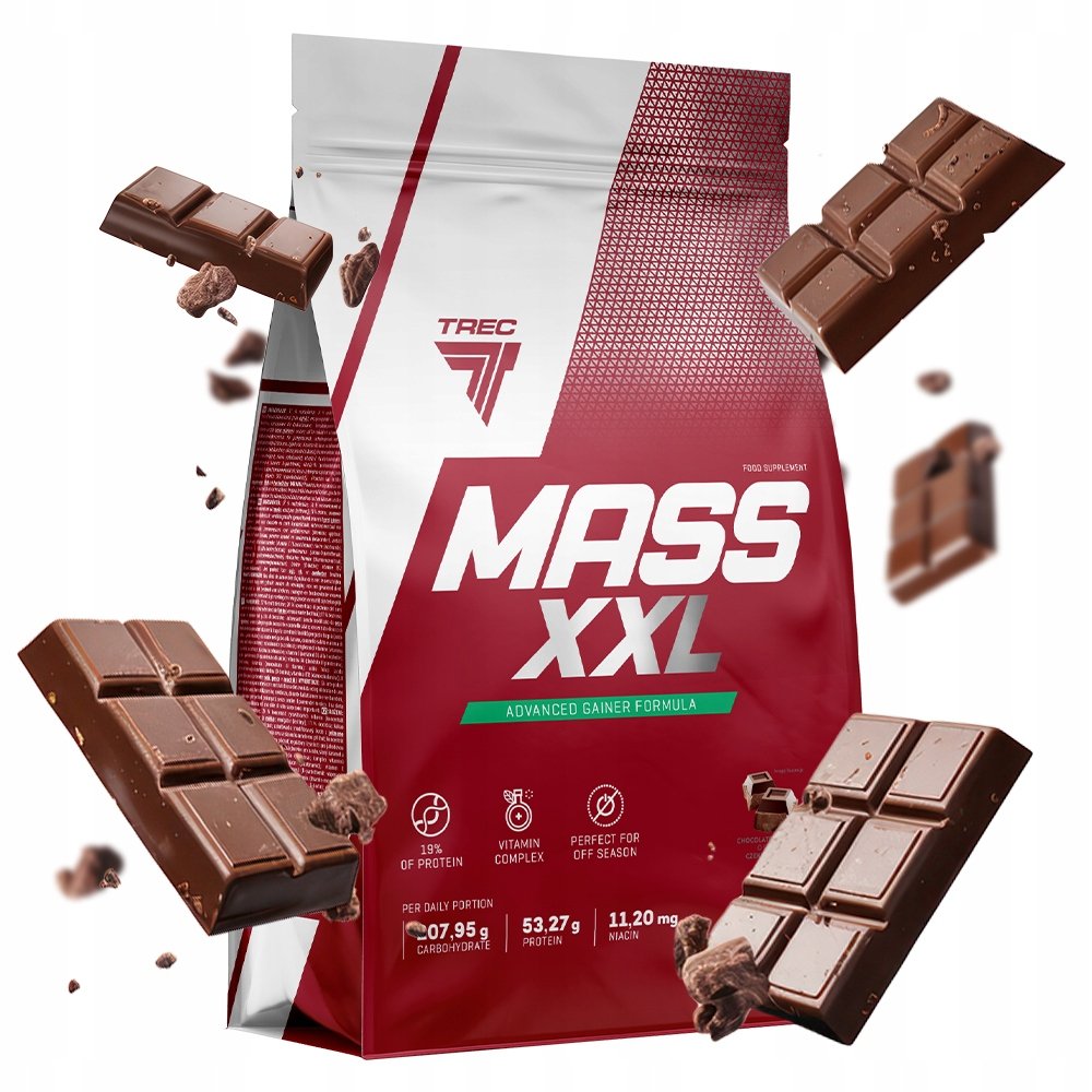Potężny Gainer Trec Mass Xxl 1000G Mega Mutant Mass Węglowodany Białko 1Kg