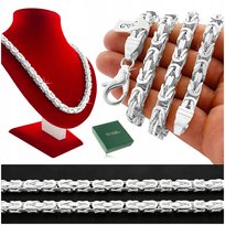 POTĘŻNY GRUBY ŁAŃCUCH MĘSKI SPLOT KRÓLEWSKI, 60 cm 8 mm SREBRO 925 PEŁNY