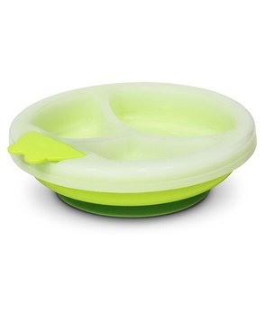 Poupy, Talerzyk z przyssawką utrzymujący ciepło, 4m+, Zielony - Poupy