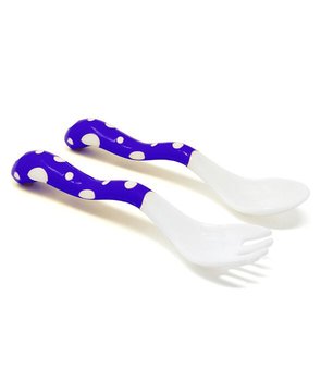 Poupy, Zestaw sztućców plastikowych, 6m+, Niebieski - Poupy