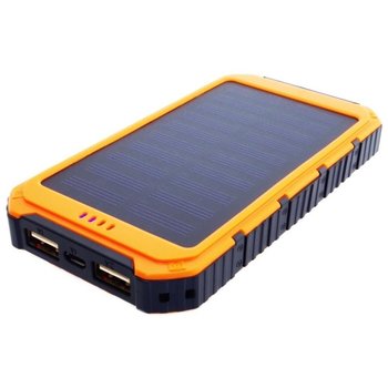 Power Bank 6000mAh (22,2Wh) z panelem solarnym 0,8W pomarańczowy - PowerNeed