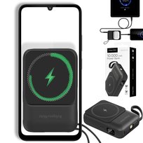 POWER BANK indukcyjny Kruger&Matz 10000 mAh Mag Safe z kablem czarny
