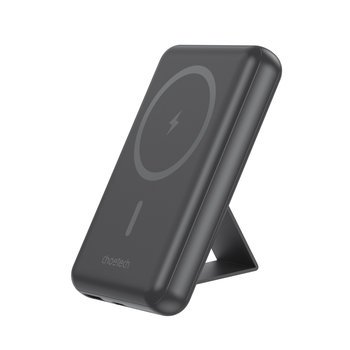 Powerbank 10000mAh bezprzewodowy MagSafe USB-A USB-C funkcja podstawki czarny - ChoeTech