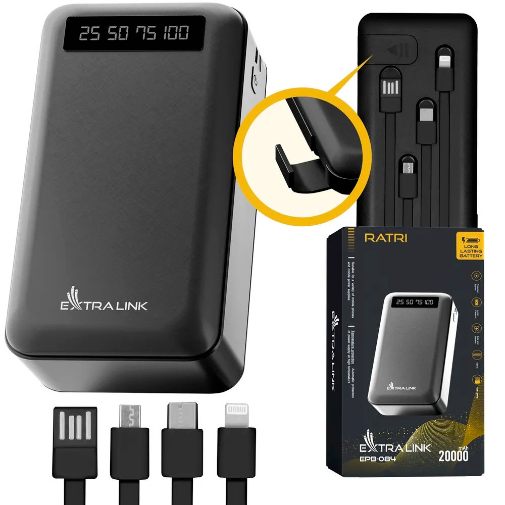 Extralink EPB-093 30000mAh Black, Powerbank