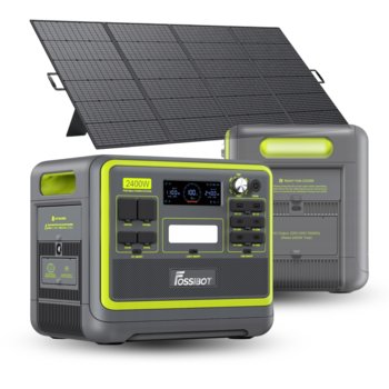 Powerbank Ładowarka FossiBOT F2400 Zielony Panel Solarny 400W Składany Przenośny - FOSSIBOT