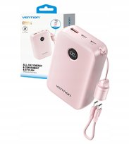 Powerbank Vention 20000mAh 2 x USB-C 1x USB-A z wyswietlaczem 22.5W rozowy Vention