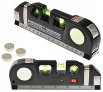 Poziomica Laserowa Krzyżowa Led Z Miarką 2,5M