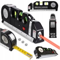 POZIOMICA LASEROWA Z MIARĄ 250 CM LASER 3 LIBELKI 15M