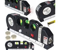 Poziomica Laserowa Z Miarą 250 Cm Led Czerwony Laser 3 Libele Miarka
