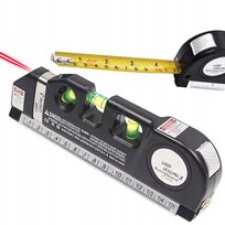 POZIOMICA LASEROWA Z MIARKĄ 3 TRYBY LASERA MIARA 250 CM 3 LIBELKI