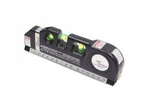 Poziomica Laserowa z Miarką Laser Krzyżowy 3 Libelki Linijka 250 Cm Czarna