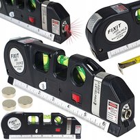 POZIOMICA LASEROWA Z MIARKĄ MIARĄ 250CM LASER KRZYŻOWY 3 LIBELKI LINIJKA
