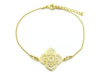Pozłacana bransoletka srebro 925 ażur mandala boho Tanat