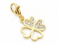 Pozłacany charms crystal koniczynka Tanat