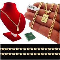 POZŁACANY ŁAŃCUSZEK MĘSKI + MEDALIK JEZUS, DLA SYNA WNUKA + GRAWER 55 cm